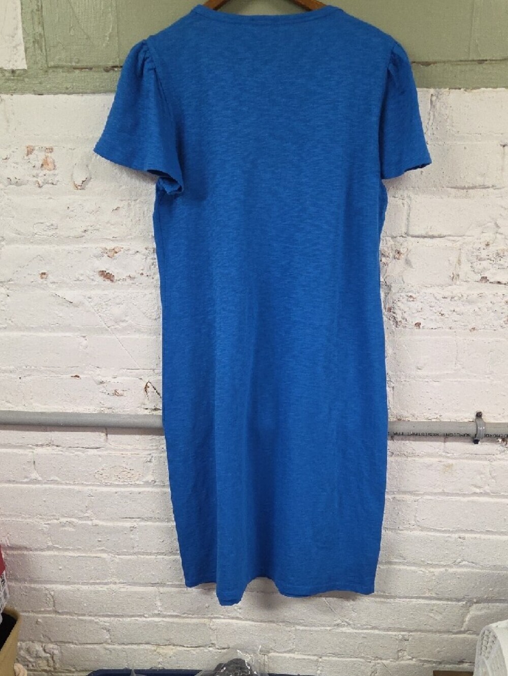 Talbots Bright Blue Petite Knit 100% Cotton Dress Sz MED P NWT - Picture 6 of 7